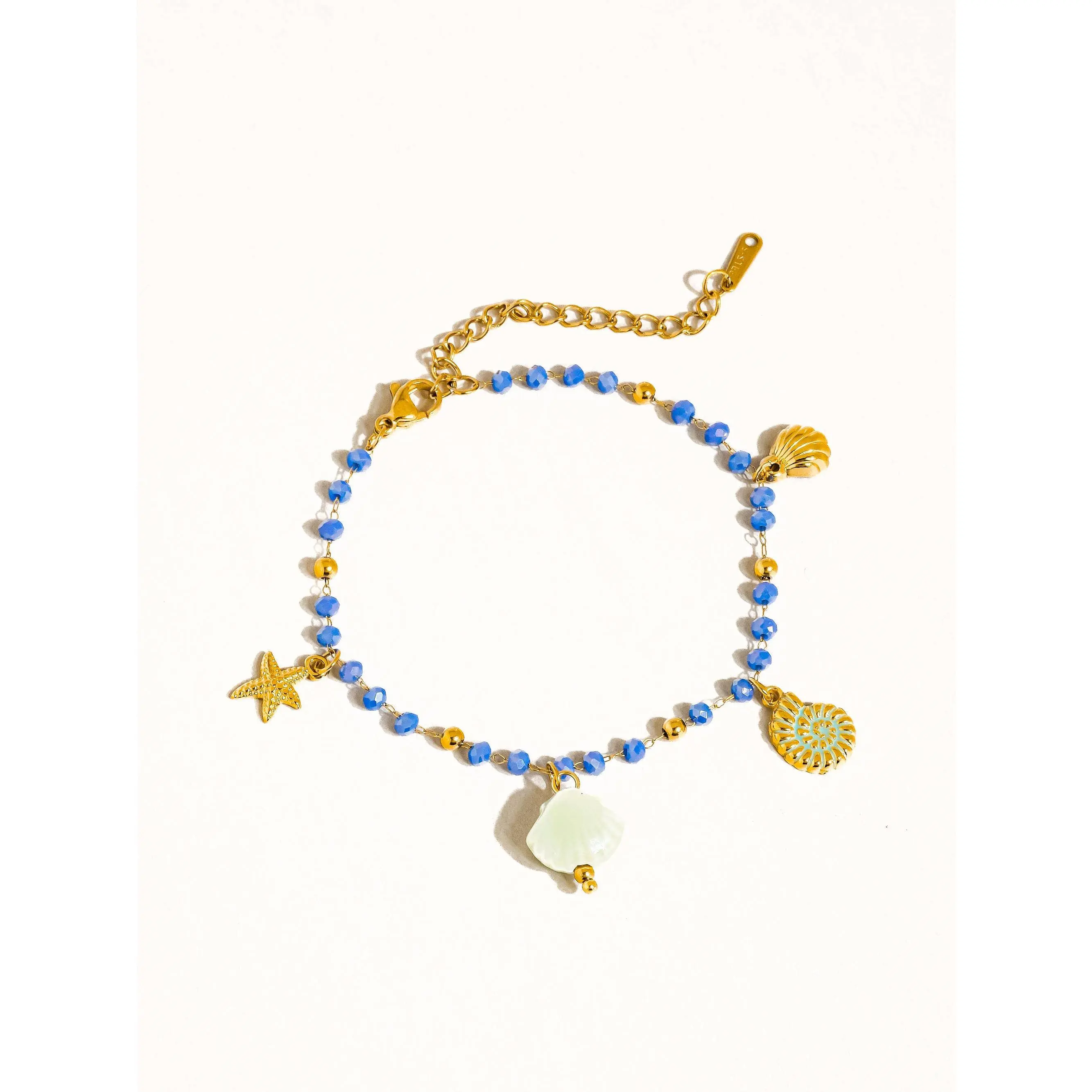 Ariel 18K Gold Non-Tarnish Shells and Star Beaded Bracelet