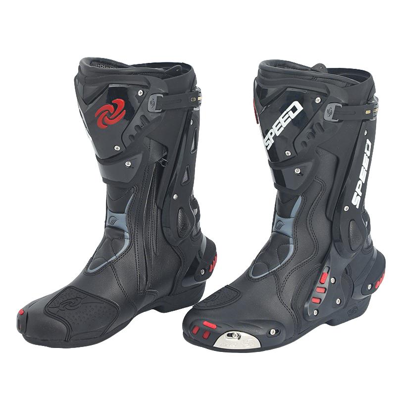 Four-season motorcycle riding boots, high-top with anti-collision ankle protection, wear-resistant and non-slip off-road racing boots, unisex riding gear