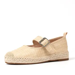 VIMISAOI Ballet Flats for Women Round Toe Platform Mary Jane Flat Espadrilles Ballerina Shoes Buckle Strap Trendy Shoes