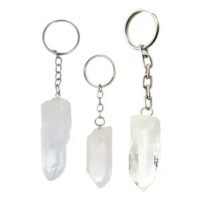 Clear Quartz Crystal Keychain - Point