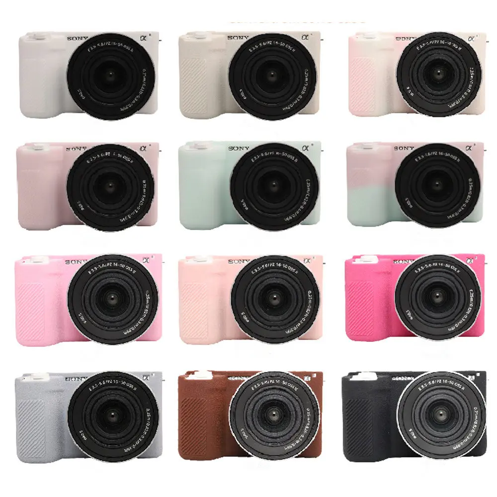 ZVE10II Litchi Pattern Soft Silicone Rubber Armor Camera Body Case For Sony ZVE10 Mark II ZV-E10M2 ZVE10II Shockproof Cover