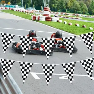30-Piece Ultra Long 9m Race Car Theme Birthday Banner, Reusable Party Decor Flag, Wall Hanging Backdrop, Perfect for Racing Events and Gatherings