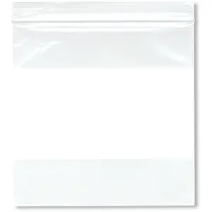 Plymor 6" x 6", 2 Mil White-Block Zipper Reclosable Plastic Bags