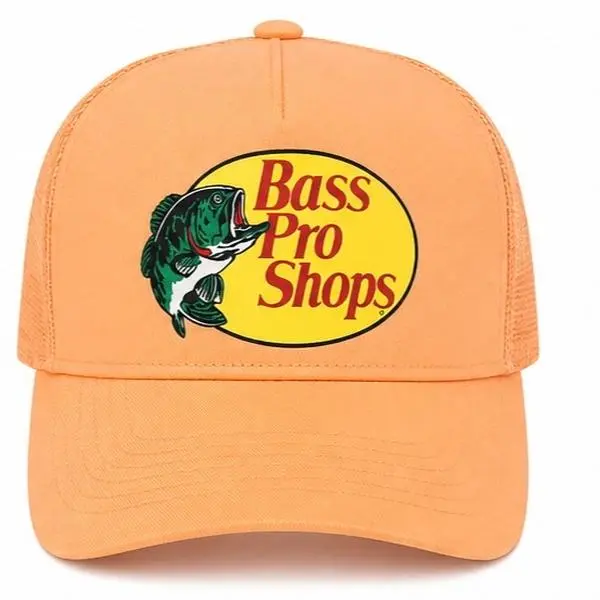 Bass Pro Shops Unisex Orange Trucker Hat - Neutral, Adjustable Fashion Accessory Cap mesh back
