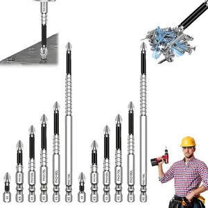 Hardware supplies High Magnetic Screwdriver Drill Bits Set, K5 Impact Resistant Anti-Slip Bits, Magnetic Screwdriver Set, Magnetic Screwdriver Bit Set for Electric & Impact Drivers, 25 50 65 70 90 150mm