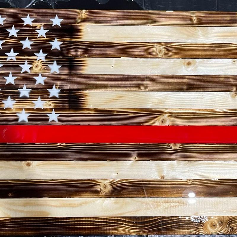 Rustic Wooden Flag - Natural Wooden Design with Stars and Stripes, Ideal for Home Decor and Patriotic Themes