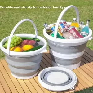 Handheld Thickened Foldable Lightweight Fishing Bucket Storage Basket, Dorm Home Use, Car Travel Outdoor Camping, Multi-Functional Large Capacity Portable 10L, Durable And Sturdy For Outdoor Family Use