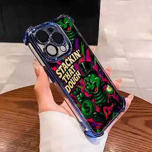 Dough boy Street hip-hop style Cartoon Anime Cover Suitable for Aesthetic Electroplated TPU Casing For iphone 17 16 15 14 13 12 11 X XS PRO PLUS MAX AIR Samsung S25 S24 S23 Four Corners Anti-Fall Transparent Casual Soft Silicone Phone Cases  L1748