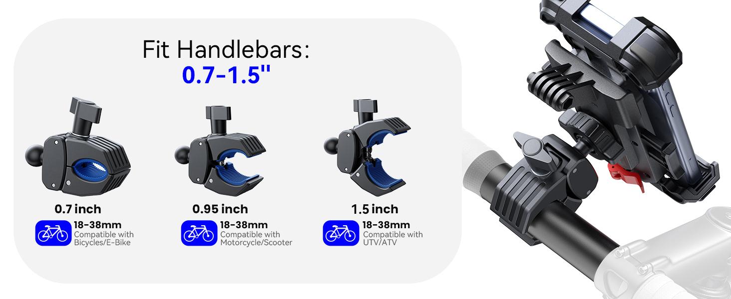 JOYROOM Motorcycle Phone Mount Holder, [NO.1 Sunshade& Rainproof] Phone Holder for Motorcycle ATV Scooter, [1s Quick Lock] Handlebar Phone Mount for iPhone 17 16 15 Pro Max S25, More 5.4-7" Phones