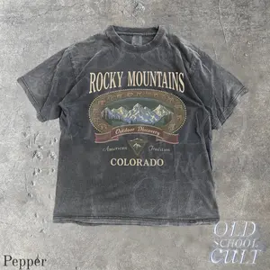 Vintage Rocky Mountains Colorado T-Shirt, Outdoor Discovery Graphic Tee, 90s Mountain Hiking Shirt, Comfort Colors Ivory Nature Top, tiktok shop,crew neck,vintage