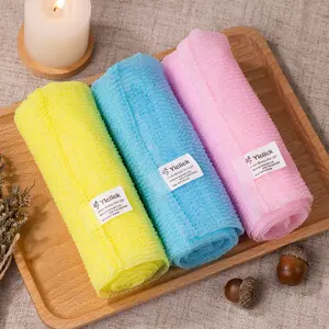 Yiclick Exfoliating Washcloth Towel [3 Pieces], Japanese Exfoliating Bath Wash Cloth for Body Exfoliation, Korean Back Scrubber Washer for Shower, African Net Sponge Brush Exfoliator