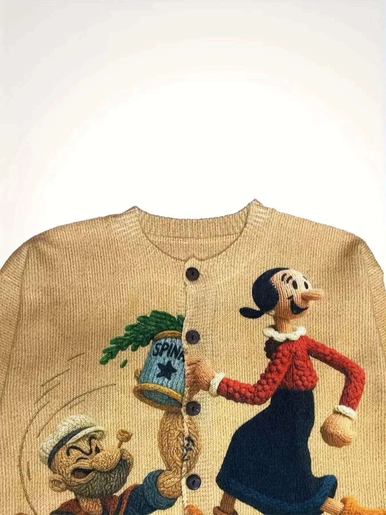 Women's Fashion Trendy Anime Character Print Knit Cardigan, Casual Sweater for Spring & Fall