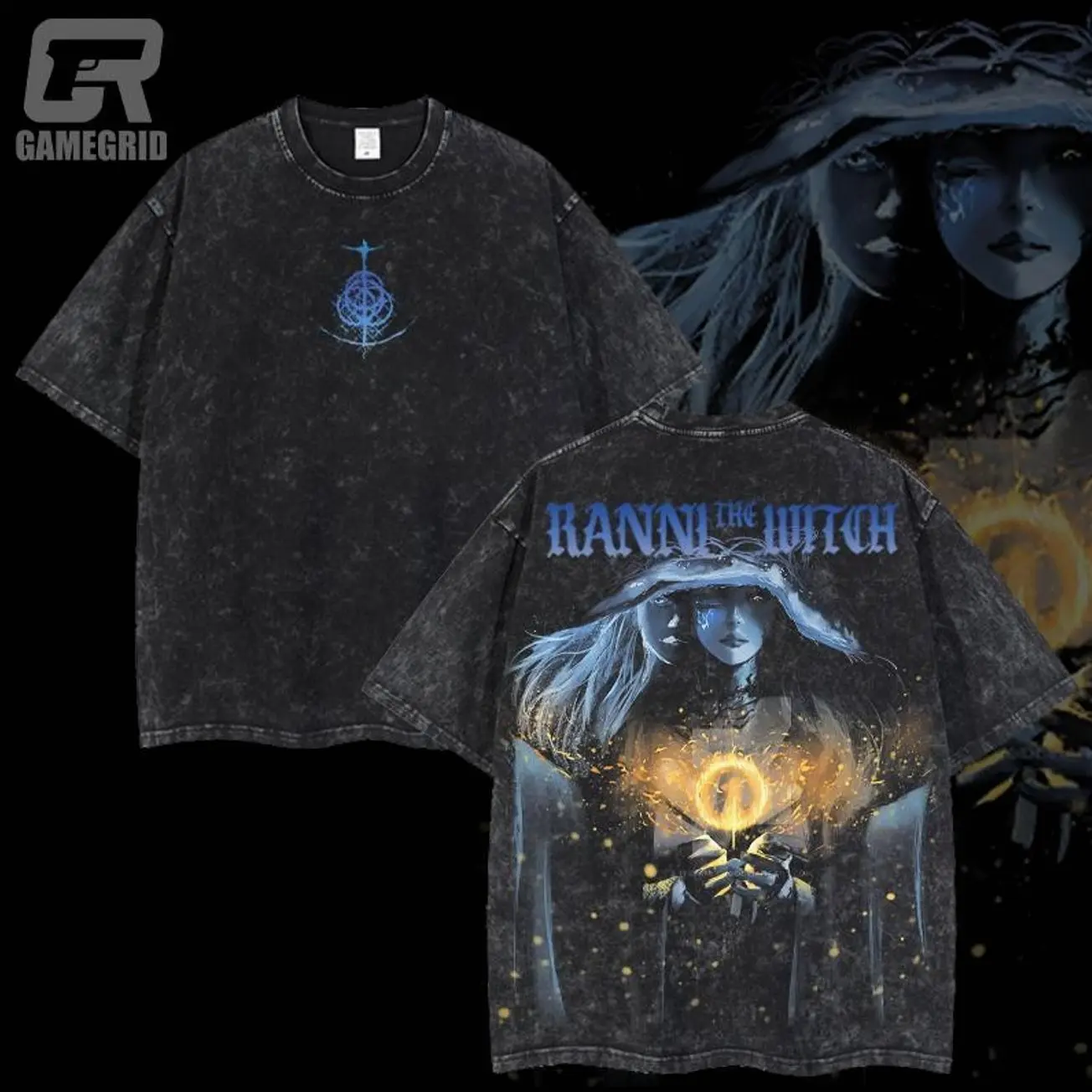 Retro Limited Vintage Ranni The Witch V6 Elden Ring Collection Game Washed Tee Game Acid Washed Lightweight TSHIRT, Gift For Game Fan HZG
