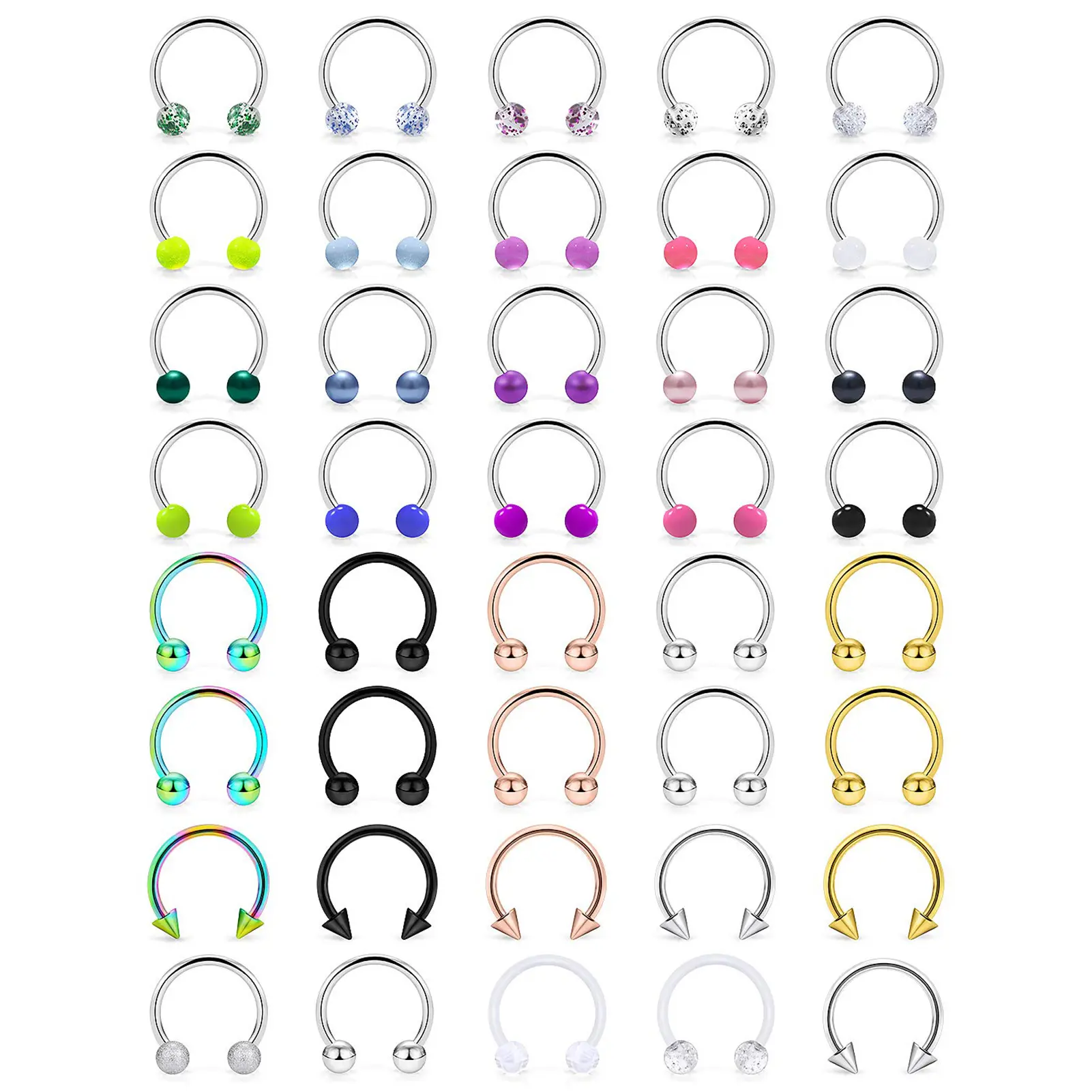 36-40Pcs 16G Surgical Steel Nose Septum Rings Piercing Jewelry for Women Men 36-40Pcs 16G Surgical Steel Nose Septum Rings Piercing Jewelry for Women Men