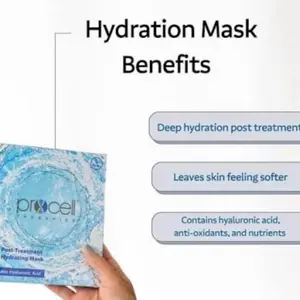 Procell Therapy Pure Hyaluronic Acid Healing Facial Mask - Single Jumbo Skincare Item with Mega Hydration, Skin Repair, Anti-Aging Benefits, Healing Face Masks