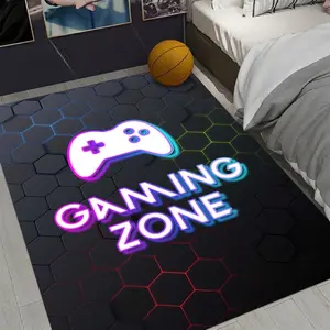 Gaming Rug for Boys Room Gamer Rug with Controller Design Carpet for Game Room Bedroom Decor Machine Washab Mat