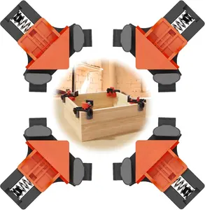 Corner Clamp for Woodworking, 90 Degree Right Angle Clamp, Wood Clamps, 4Pcs Adjustable Spring Loaded Woodworking Clamp, Gifts for Him, Birthday Gifts for Men, Photo Framing