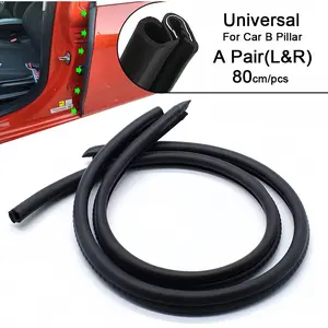 Summervibes Car Door Seal Strip - 2PCS B-Pillar Sealing Strip, Automotive Rubber Frame with Buckle EPDM Gasket Weather Stripping for Soundproofing, Dustproof Noise Reduction Edge Trim,Universal for Cars, Trucks, SUV, RVs Car Accessories Car Door Protector