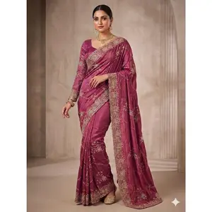 Fendy Silk Pre-Pleated Stone Work Saree