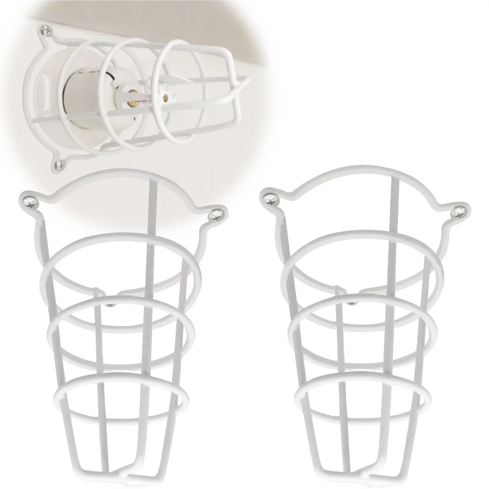 Metal Indoor Fire Sprinkler Head Protector Cage Guard, Wire Clip Type, Fits 1/2"-3/4" Side Wall & Pendent Ceiling Sprinkler Heads, for Indoor Use, Restaurants, Basement