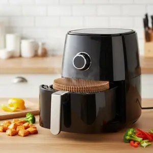 Thickened Air Fryer Oven Baking Paper, Microwave Safe Non-Stick Parchment Sheets, Greaseproof Pan Liner for Cooking, Baking, Steaming - Reusable & Disposable Kitchen Adapter Mats