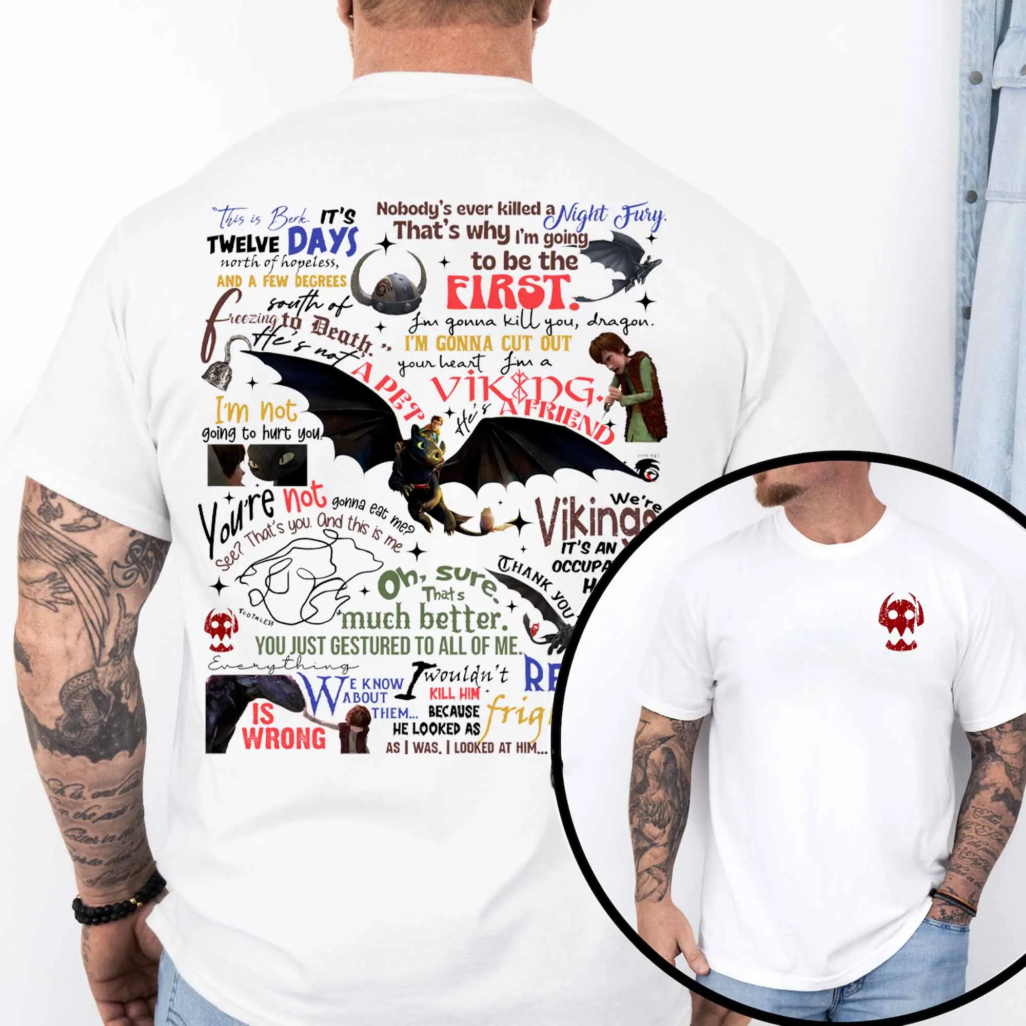Night Fury Toothless Quotes 2 Side Shirt, HTTYD Movie Tee, Gift For Night Fury Fans, Unisex Casual Cotton Fit Tee