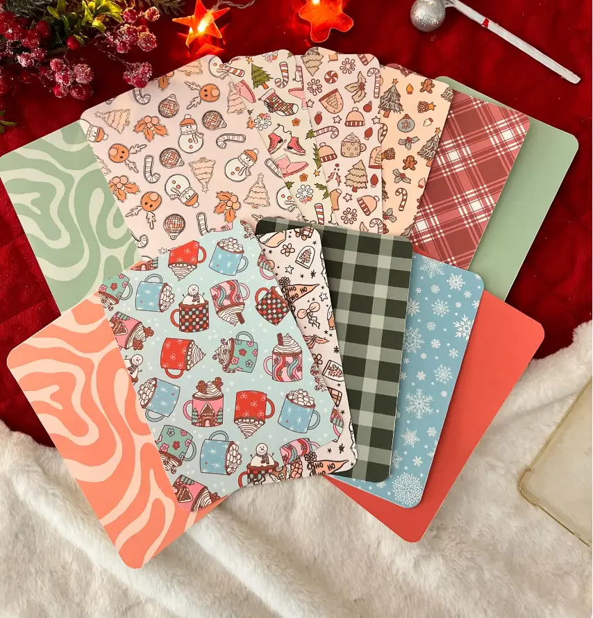 Festive Christmas Kindle Inserts - Durable Cardstock for Clear Case Covers Colorsoft Paperwhite Gifts Book Reading Accessories with Christmas-Themed Patterns - Tablet Casing Protection & Style