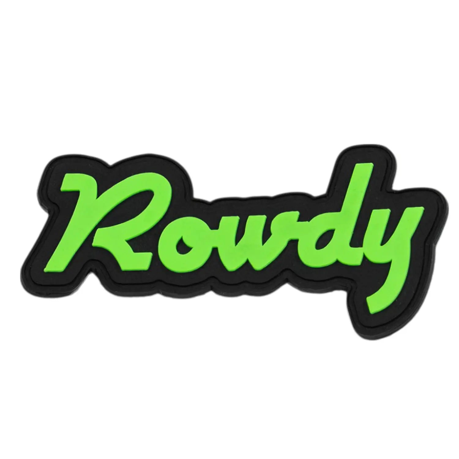 Rowdy 3" Wide Rectangular PVC Velcro Patch, Car & Motorcycle Interior Decoration Accessory