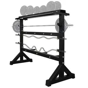 [Fahuac] 3-Tier Dumbbell Rack for Home Gym - Heavy Duty Weight Storage Stand with Multiple Pillars, Scratch Resistant Powder Coating, Rubber Bottom Covers, Space Saving Fitness Organizer.
