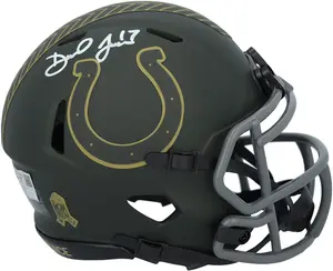 Daniel Jones Indianapolis Colts Autographed Riddell 2025 Salute To Service Speed Mini Helmet - Fanatics Authentic Certified