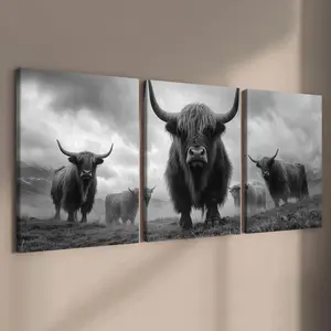Wooden Framed Canvas Painting, 3 Counts Modern Animal Pattern Wall Art, Decorative Artwork, Wall Decor for Home Living Room Bedroom Office, Modern Home Decoration