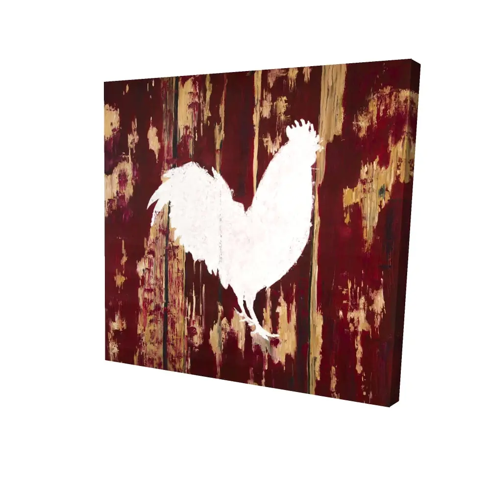 360 Stand Red Rooster Silhouette Wall Art - 36x36 in Artistic Print, Farmhouse Home Decor, Ideal Gift for Home Supplies Lovers, Room Decoration Accent, Lover, Artwork, Country Life, Country Rustic, Pastoral