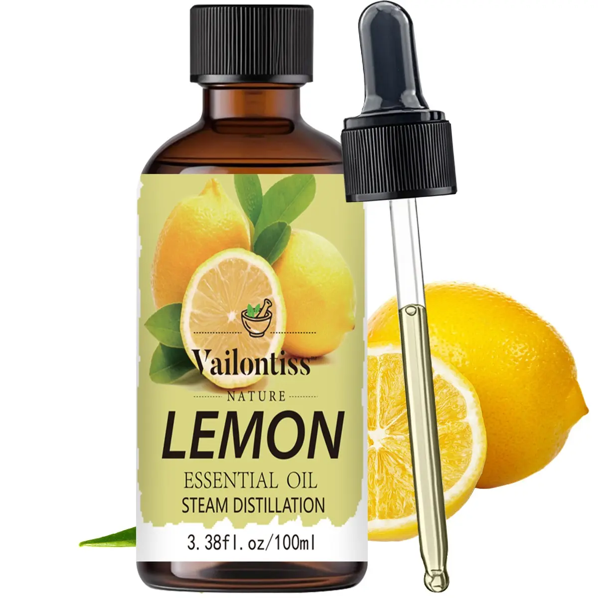 Lemon Essential Oil 100ML, Fresh Citrus Aromatherapy Body Oil, Suitable for Skincare, Scalp Care, Diffusers, Massage, Home Fragrance