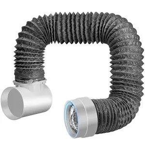 Dryer Vent Hose For Tight Space  90 Degree Elbow Connector Kit With 6-layer Flexible Aluminum Duct Space-saving 4 Inch Elastic Rubber Seal