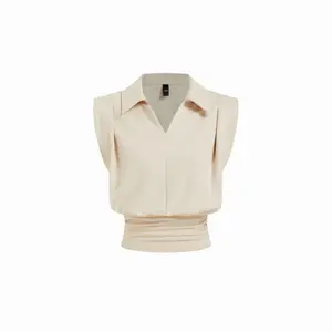 Cider Cotton-blend V-neck Ruched Waist Top SwimWeek