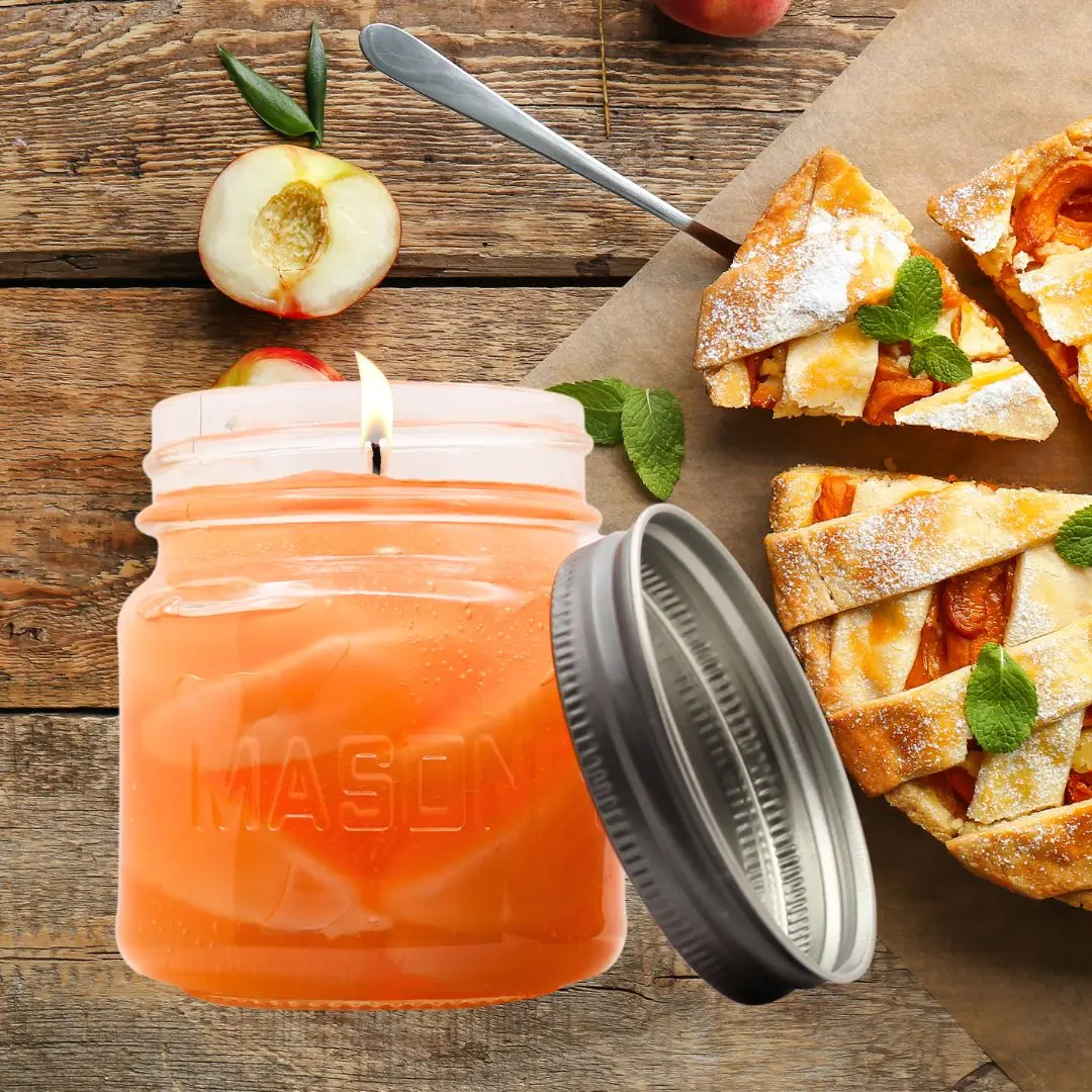 Jam's & Jelly's Peach Preserves Scented Gel Candle - 8oz Jar | Long Lasting Burn | Hand Poured in USA | Sweet Nostalgic Aroma Decor Fragrance