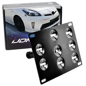 iJDMTOY No Drill Front Bumper Tow Hook License Plate Mounting Bracket Adapter Kit For 2010-2015 Toyota Prius (XW30)