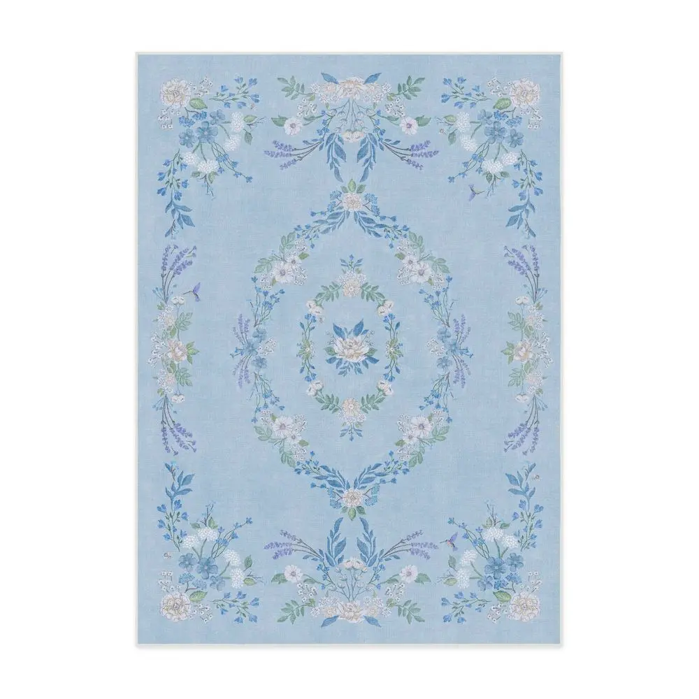 Ruggable 5'x7' Washable Bridgerton Aubrey Hall Garden Area Rug Blue