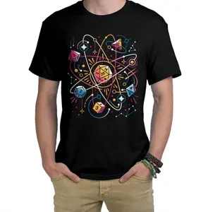 Orbital Atomic Dice - Space RPG T-Shirt3 Streetwear Tropical Crewneck