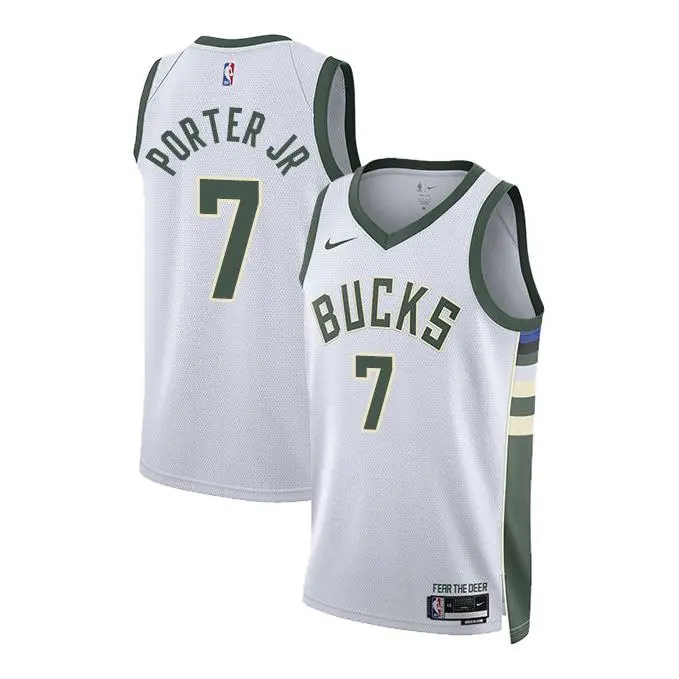 Nike 2022 Association Edition Kevin Porter Jr Milwaukee Bucks Swingman Jersey