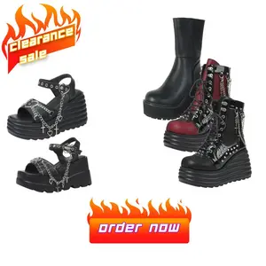 Women's Punk-Gothic Chunky Platform Shoes - Edgy Clearance Footwear for Daily Wear & Special Occasions