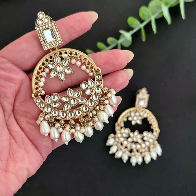 Stunning Earrings Available in 5 Colors White Pearl, Hot Pink, Lilac, Mauve and Blue to Match Your Next Outfit with Elegant Pearl Detail.