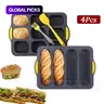 Silicone Baguette Baking Mold Set, Home Baking Supplies, 2 Nonstick Heat-Resistant Baking Pans with Spatula and Oil Brush for Home Baking Bakeware #GLOBAL PICKS