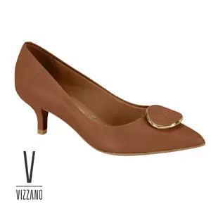 Vizzano Classic Chic Kitten Heels – Pointed Toe Pumps with Gold Accent  Elegant Low Heels for Women – Timeless Office & Party Shoes  Luxury Pointed Pumps – Gold Detail Kitten Heels for All-Day Comfort Leather