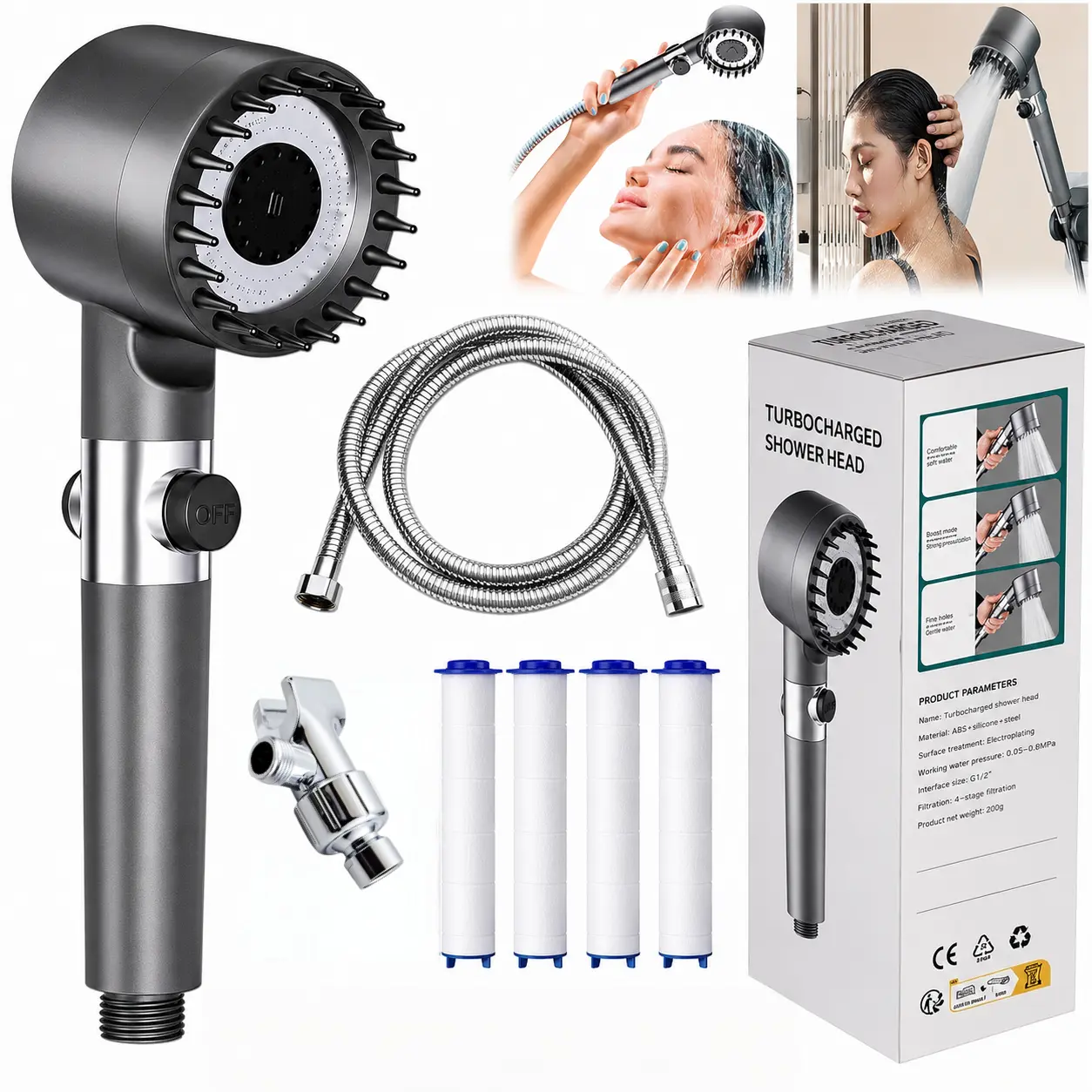 Cabezal de ducha de alta presión High Pressure Showerhead Shower Water Equipment
