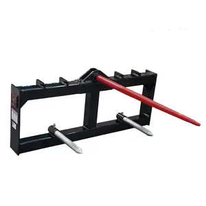 49''  Bale Spear, Hay Spear Skid Steer Quick Tach