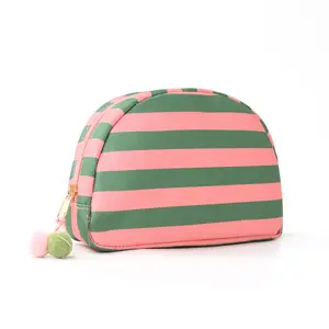 Striped Shell Storage Bag High Value Dopamine Cosmetic Bag Travel Outdoor Portable Storage Bag