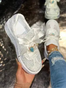 TikTok Viral Bestseller! Luxury Brand Heavy-Duty Full Rhinestone Couple Sneakers, Maxed-Out Street Style, Unisex Design, High-Quality Heavy-Duty Construction, Full Rhinestone Bling Design, Mesh Exclusive for Street Trendsetters