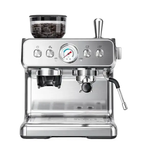 Kismile 20-Bar Pump Espresso Maker - Stainless Steel Professional Home Coffee Bar Machine with Milk Frother, Steam Wand, Removable Water Tank, Hot Water Dispenser for Latte, Cappuccino