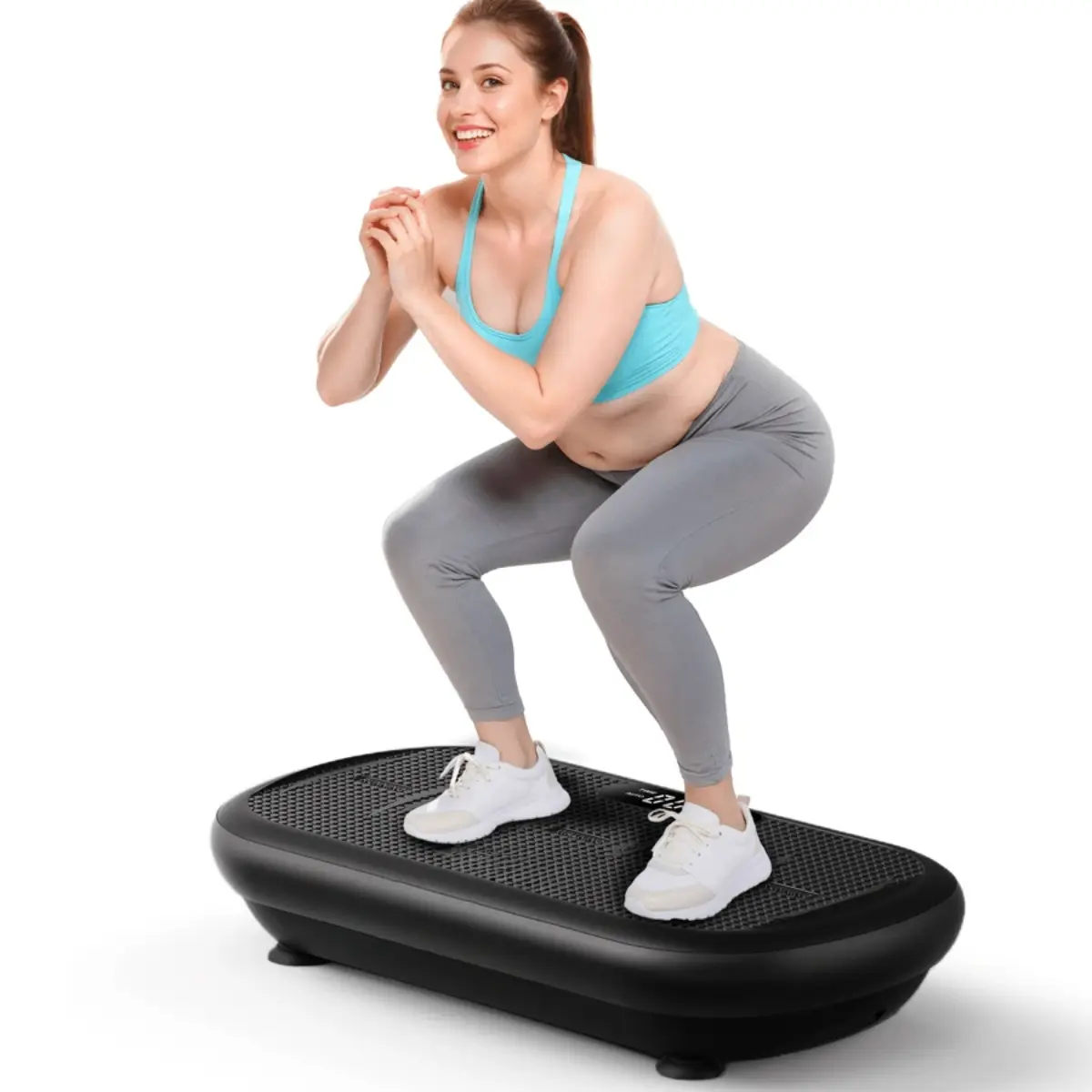 13mm Large Amplitude Vibration Plate, Smart Auto-Sensing Home Workout Machine with Bluetooth Speaker, LED Data Display, 99 Speed Adjustable, 10 Preset Modes, 440lbs Load Capacity, Non-Slip Fitness Platform with Resistance Bands & Remote Control